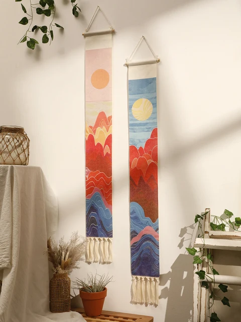 Tapisserie Boho Moon pour la décoration de la maison, plusieurs styles, lever du soleil et allow, décoration murale de la chambre, mur nordique, cadeau d'ornements de confrontation 4