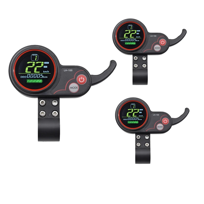 

LH100 LCD Display Dashboard 24V-60V Throttle Meter Parts For Kugoo Electric Scooter/Ebike LCD Display Speedometer(SM Plug)