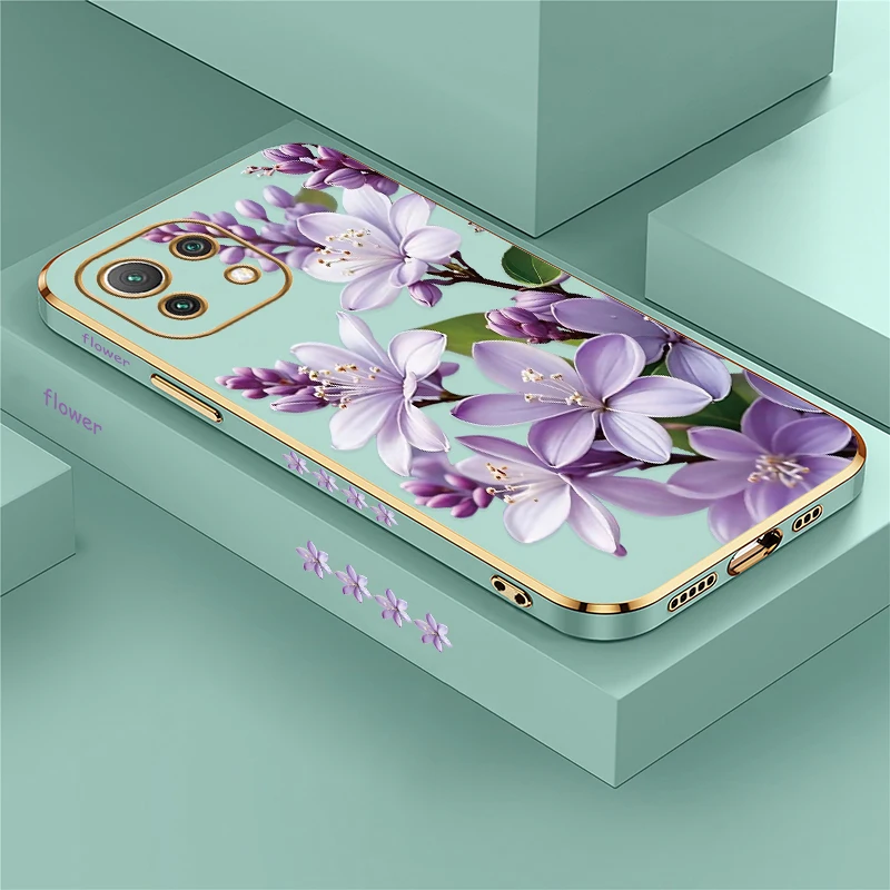 Elegant Floral Shockproof Silicone Plating Case