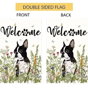 boston terrier garden flag