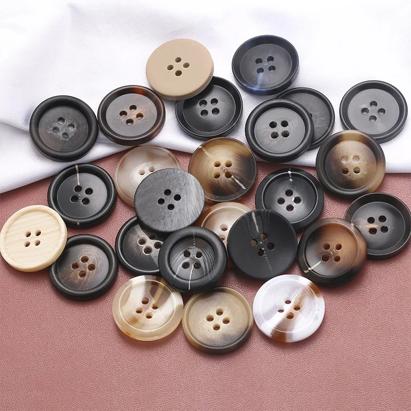 White Buttons for Clothing Bag Coat Suit Windbreaker Horn Resin Button  Plastic Women Sew on Accessories 15 18 20 23 25 28 30 Mm - AliExpress