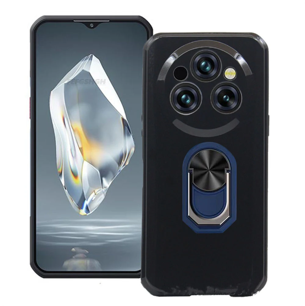 Enhanced Finger Ring Soft TPU Silicone Case with Built-in Phone Bracket