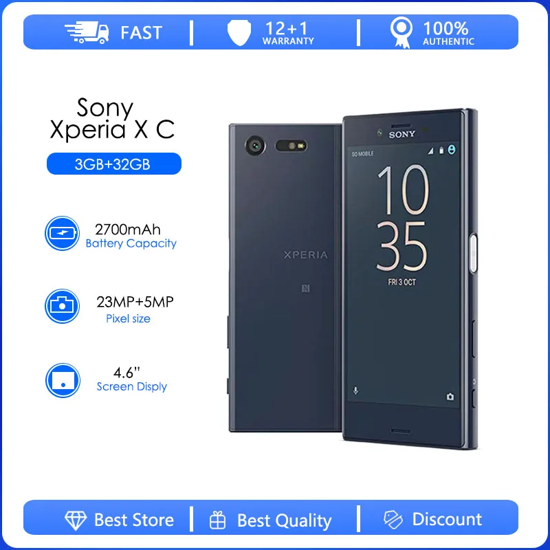 Roos slinger Adviseren Sony Xperia X Compact F5321 Refurbished Original Hexa Core 4.6" 32gb 3gb  Ram Android 6.0.1 Cellphone Wifi 23mp Camera Smartphone - Mobile Phones -  AliExpress