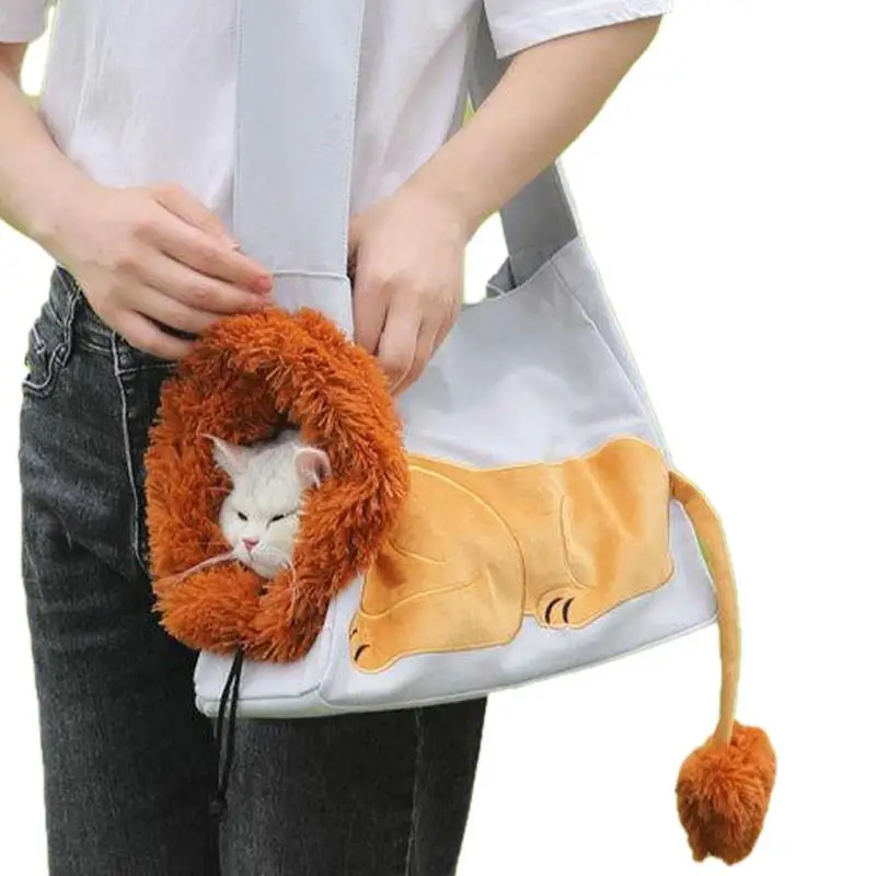 

Pet Carrier Shoulder Bag Cartoon Lion Portable Travel Bag Carrier Bag Canvas Pet Accessories Dog Bag Foldable For Cats Outings
