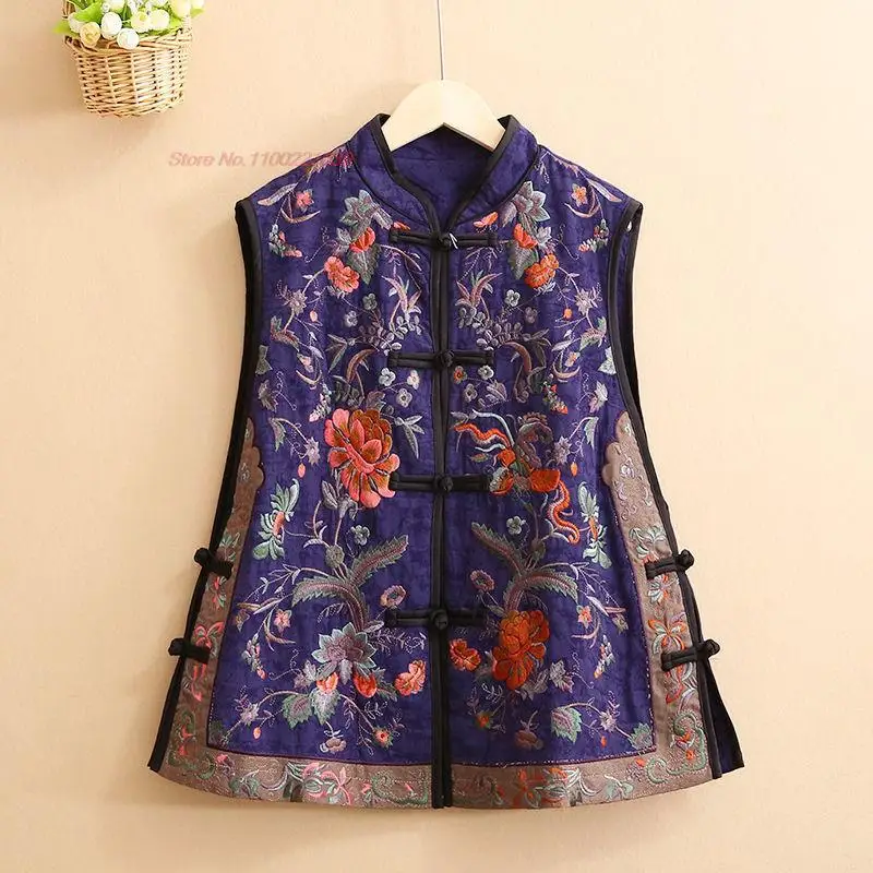2024 chinese camisoles tang suit tank tops crop tops vintage flower  embroidery sleeveless vest oriental hanfu women camisole - AliExpress