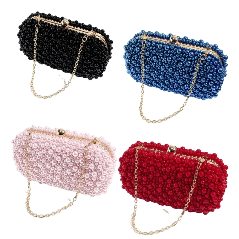 

Wedding Chain Bag for Women Girl Formal Pearl Evening Bag Banquet Crossbody Bag Cocktail Handbag Clutch Bag Shoulder Bag