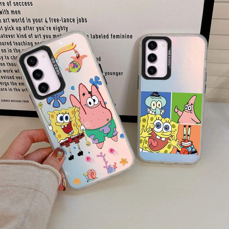 Per Samsung Galaxy S23 Cover Cartoon Funny Spongebobs?Patricks Star Fundas Per Samsung S 23 Galaxys23 Coque Laser Matte Tpu Case
