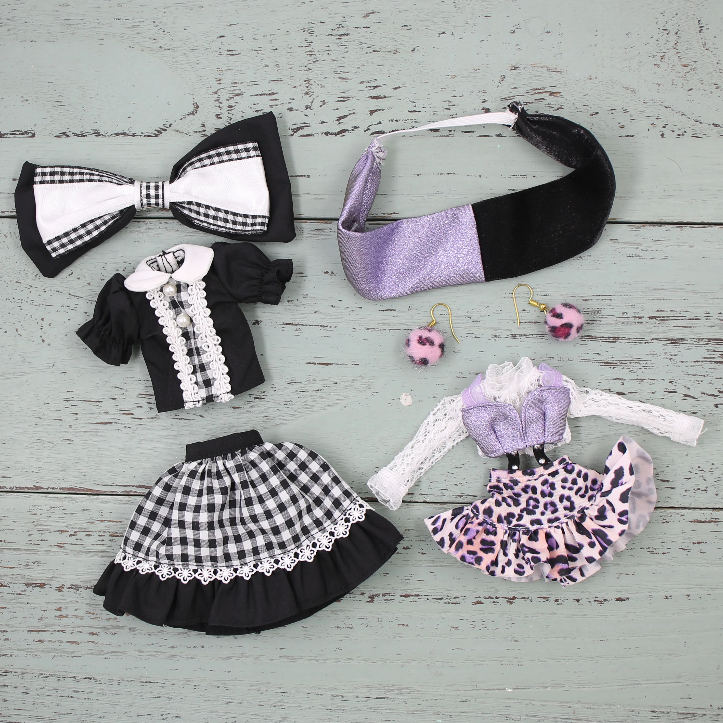 DBS blyth doll clothes classic color plaid dress high quality for 1/6 30cm normal joint body