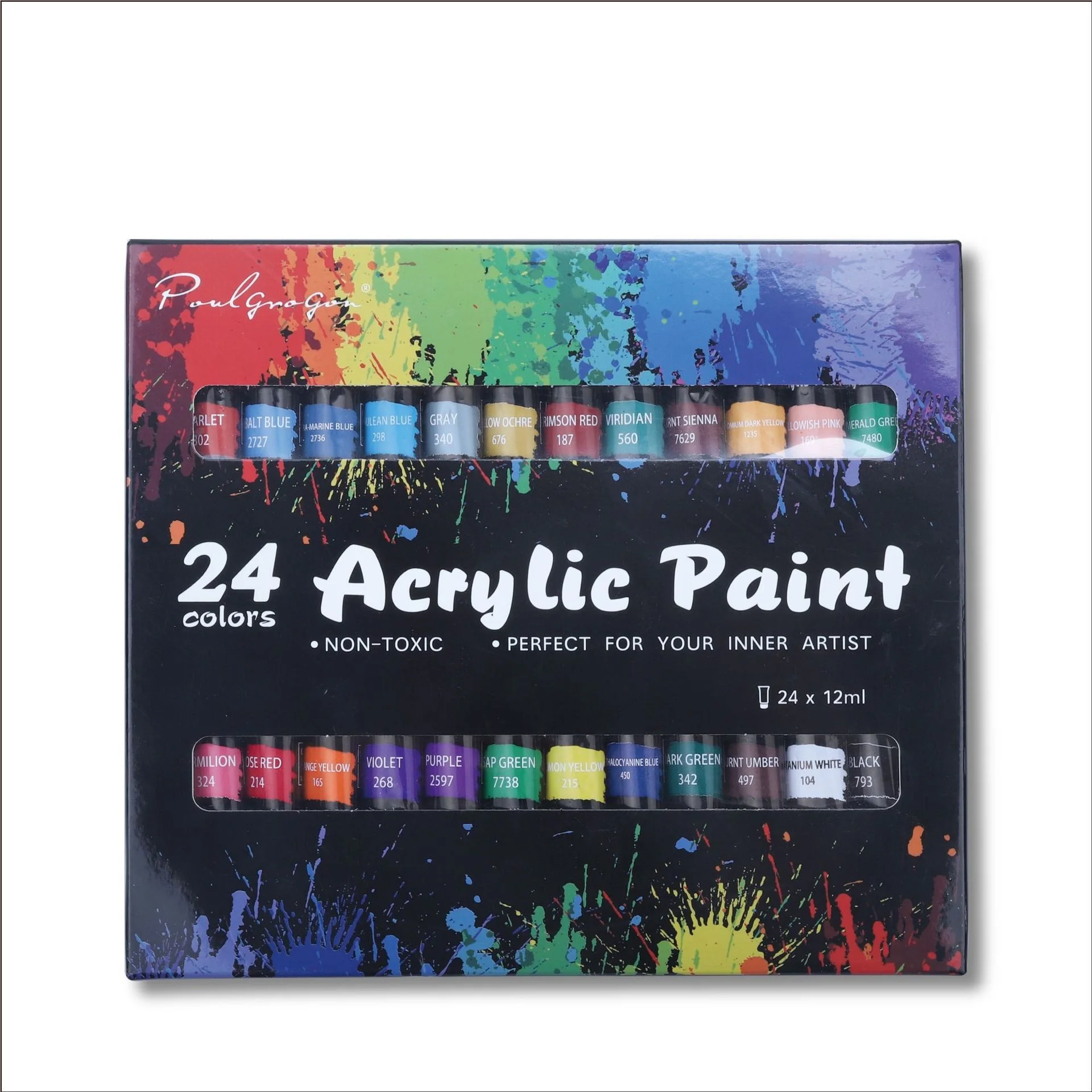

24 Colors Professional Acrylic Paint Set Watercolor Oil Painting 12Ml Painting Set for Students Artists Art Supplies