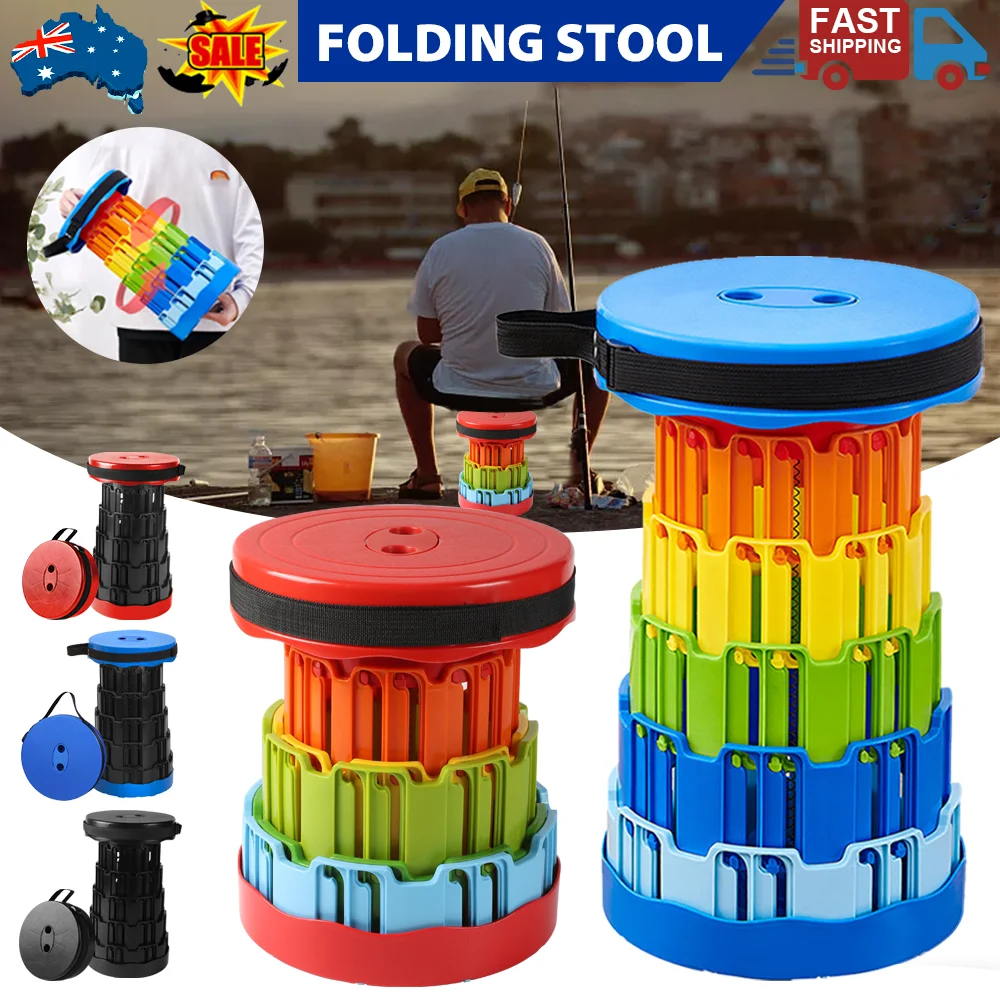 Telescopic Folding Stool for Outdoor Travel and Camping Portable Compact Stool for Adults and Kids - 1