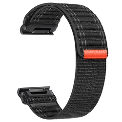 Nylon Loop Bracelet Quick Fit Strap Band for Smartwatches, 22mm/26mm (Black)