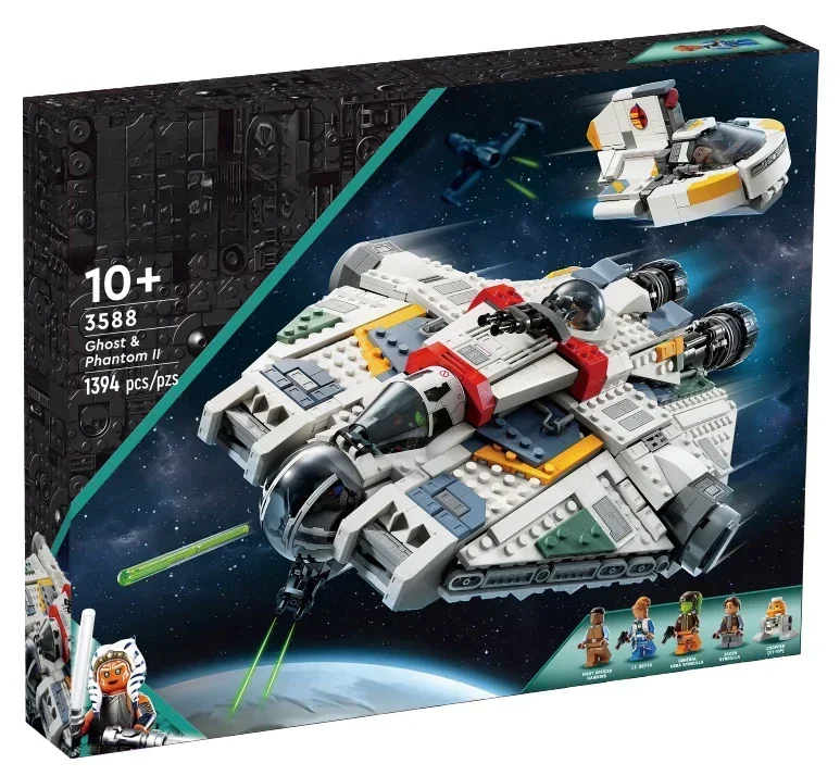 HOT TOY  2024 Spaceship 1394pcs Ghost & Phantom II Building Blocks Assembling Fit 75357 Bricks Model Toys for Children Gift