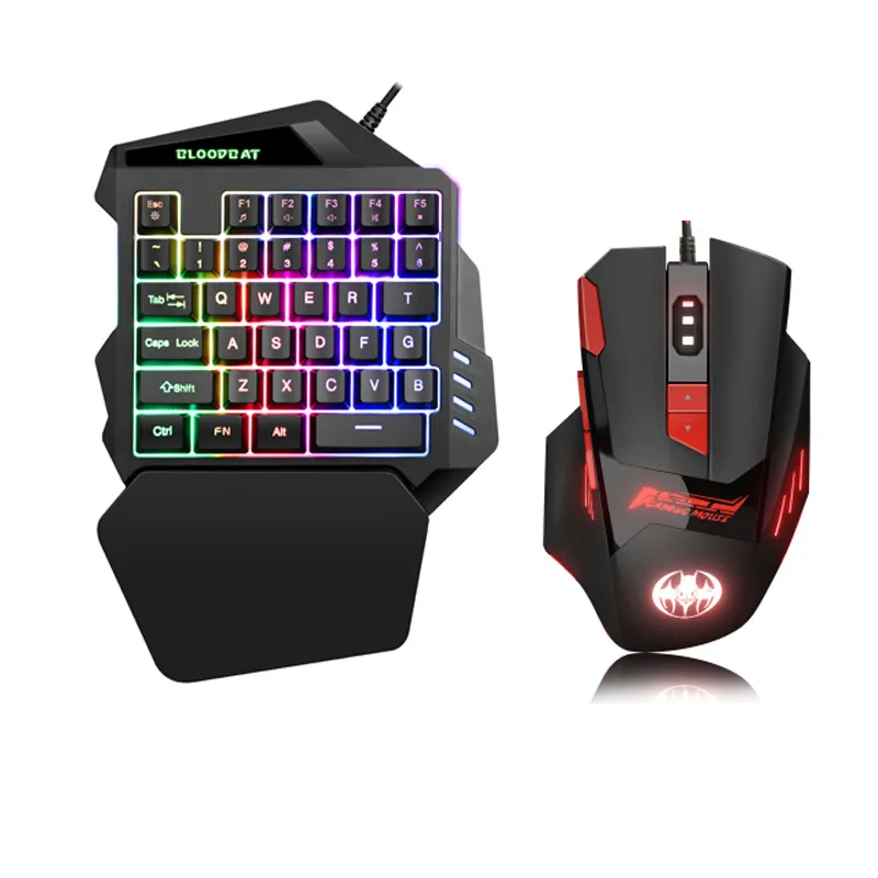 

Game keyboard Single-hand RGB backlit portable mini game keyboard Ergonomic game controller for PC for PS4 for Xbox Gamer Keyb