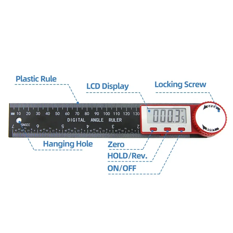 Digital Goniometer Electronic Protractor Angle Gauge Measurement Tool Multi Angle Ruler Woodworking Tools Meter Finder