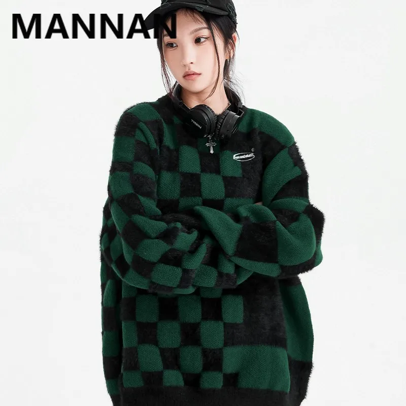 Wool Sweater Hip Hop  Streetwear Sweater Autumn Sweaters Pullover CottonSweater Vintage Knitted 2023 Hipster Men Casual