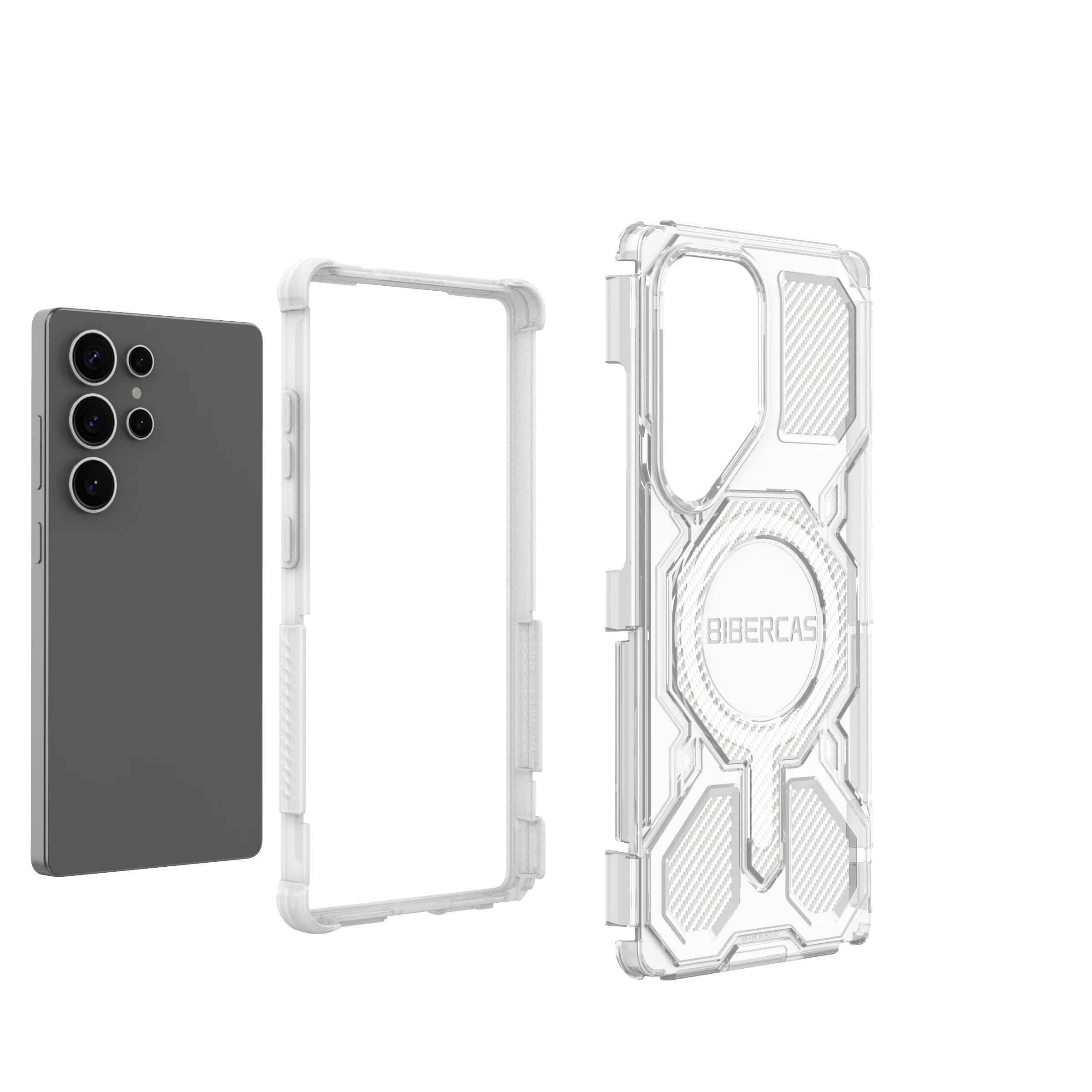 Magnetic Military Armor Phone Case with Wireless Charging & Anti-Drop Protection