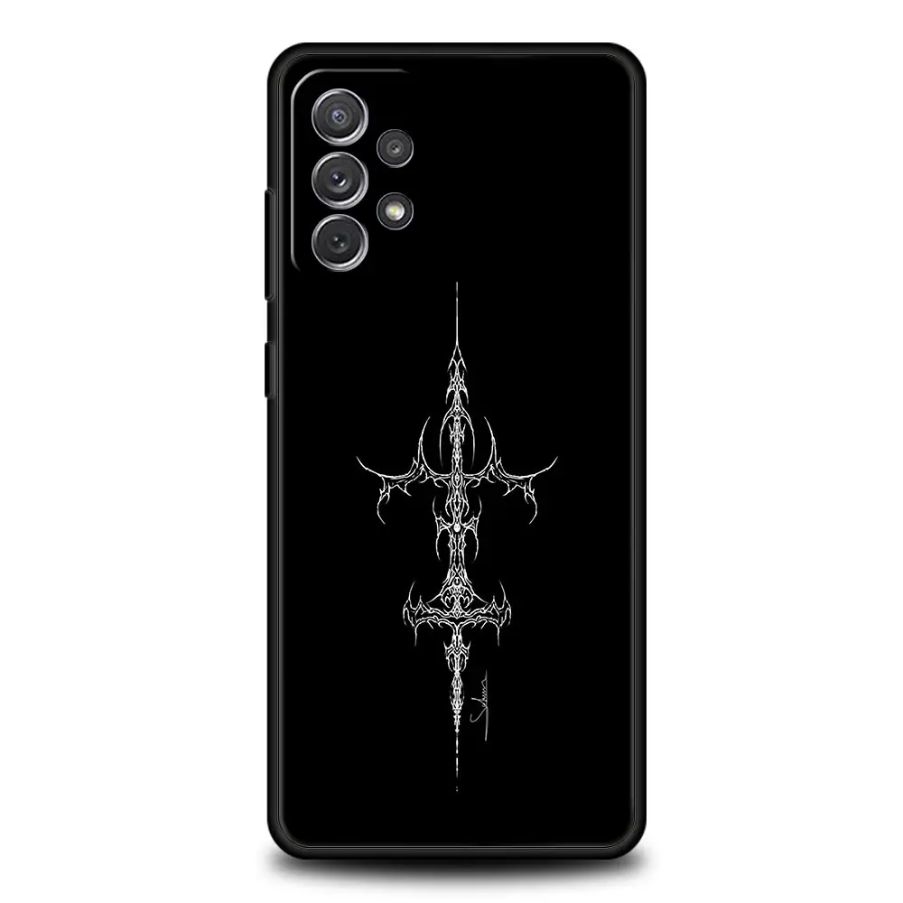 Cyber Sigil Cross Line Protective Phone Case Cover
