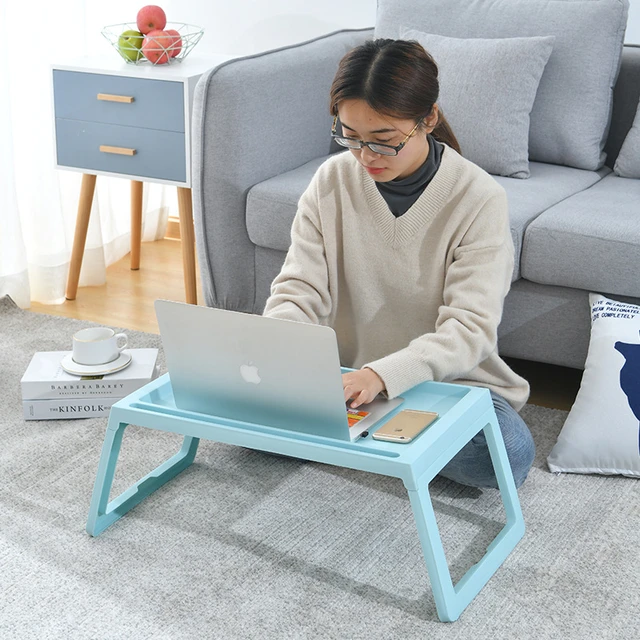 Plastic Folding Laptop Desk Student Dormitory Bed Study Table Simple Mini  Portable Computer Desk
