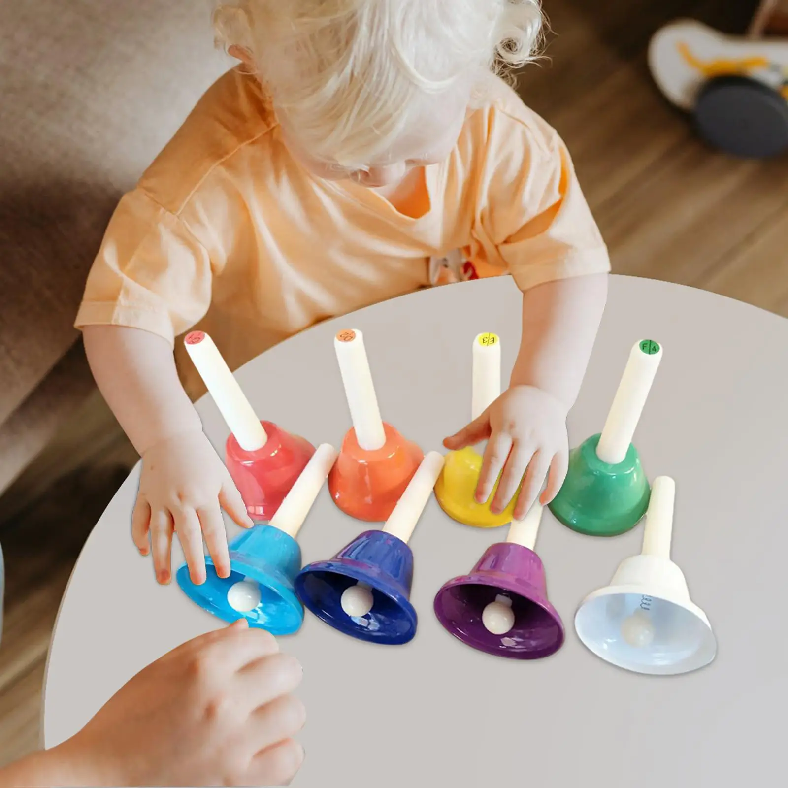 Hand Bell 8Pcs Hand Bells Set Colorful Musical Instrument For Chorus Adults Party Supplies Toddlers Wedding hand bell