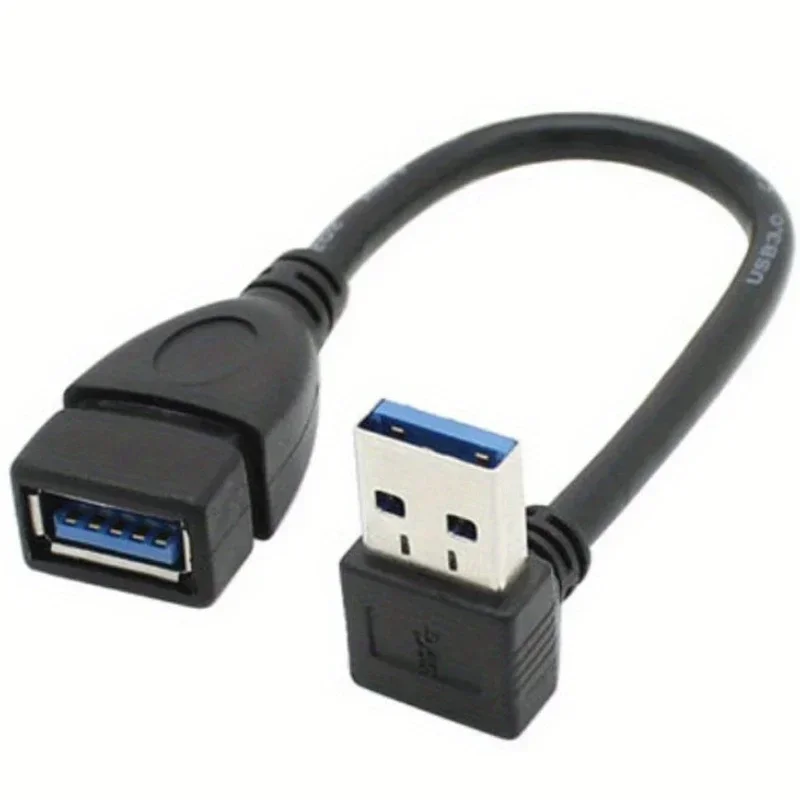 High-Speed USB 3.0 Right Angle Extension Cable with 90° Adapter for Enhanced Data Transfer & Fast Charging