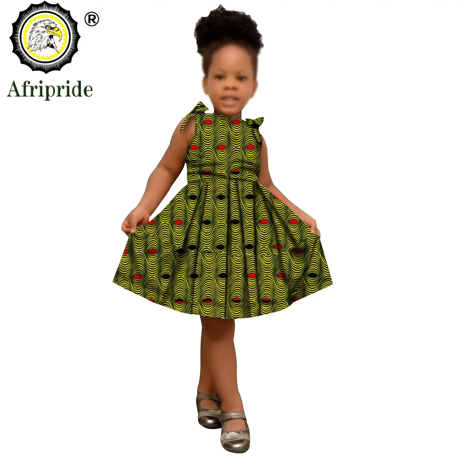 African Children Clothing Kids Dashiki Ankara Print Dresses Sleeveless Lovely Mini Dress for Girl AFRIPRIDE S1940005