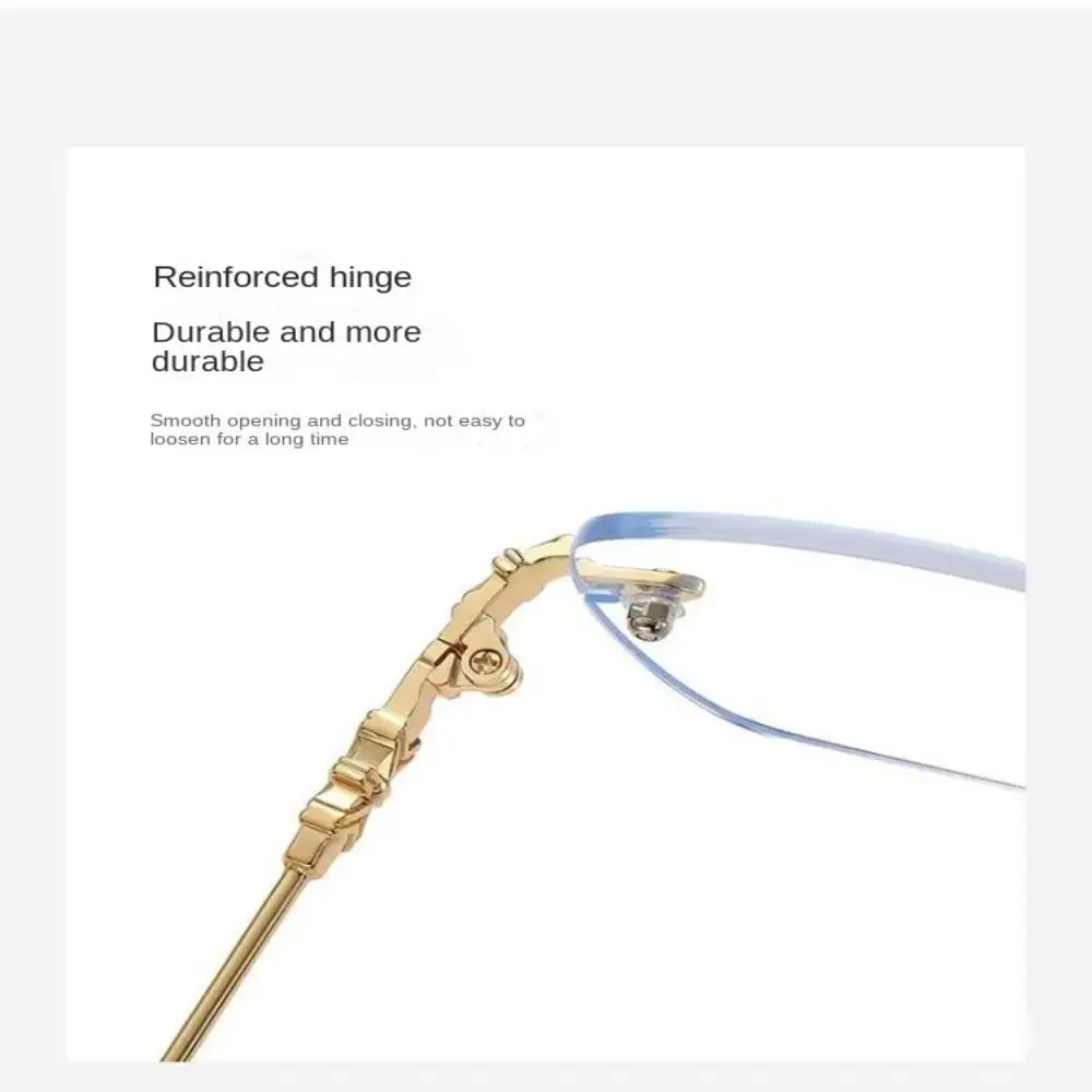 Kleine Rechteckige Rahmen Anti Blau Licht Photochrome Gläser Frauen Mental Vintage Randlose Farbe Ändern Augenschutz Brille – Detail 22