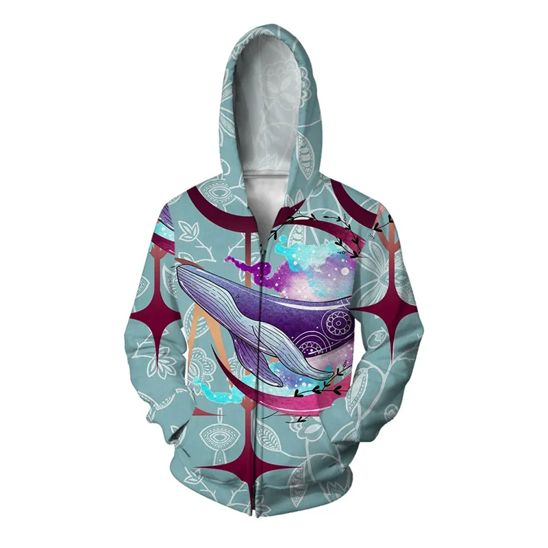 thumbnail image 1 of Sudadera con capucha y cremallera con estampado de esqueleto y máscara de fantasma para hombre, con estampado 3D de cuervo, gato y ballena, de manga larga, informal, holgada, 1 of 4