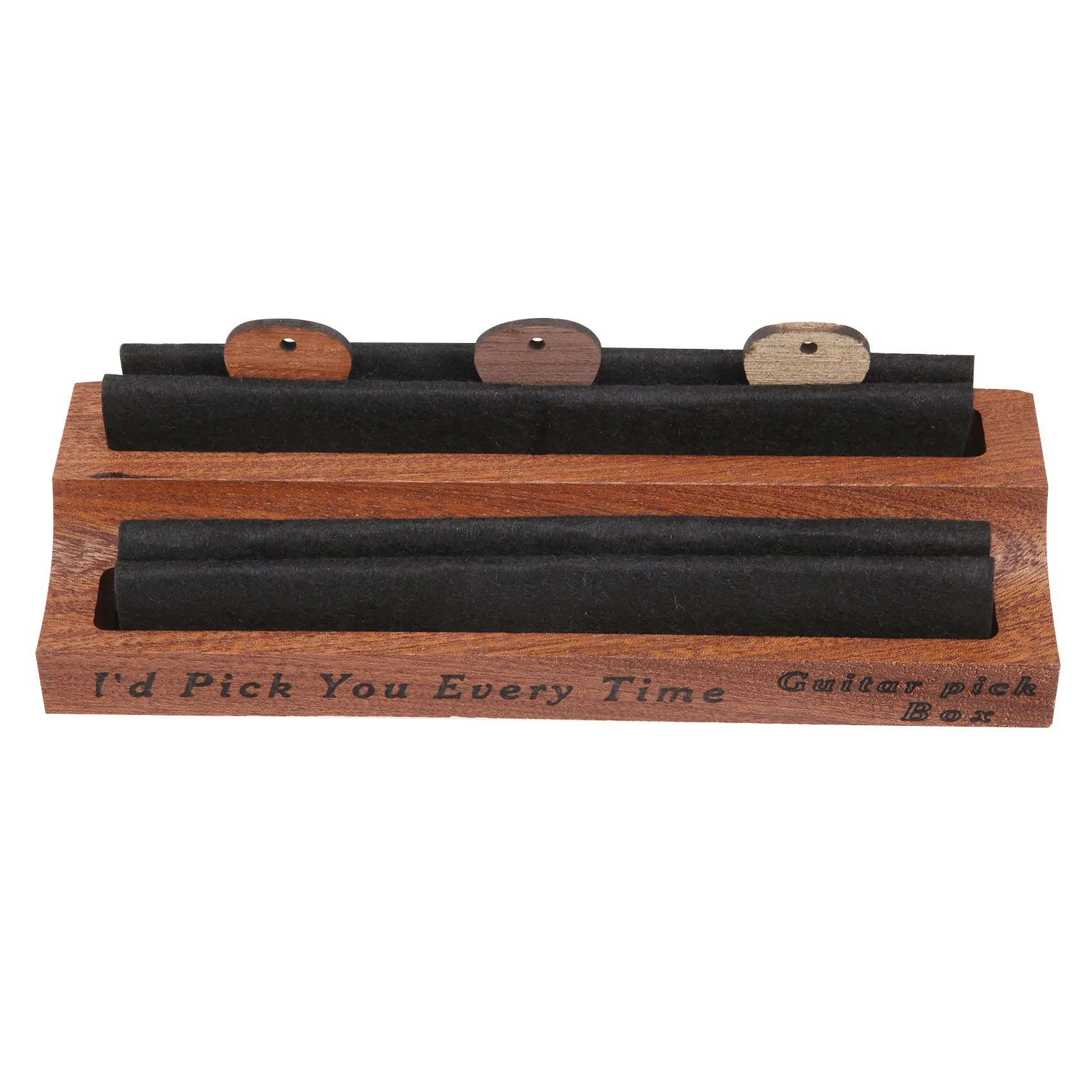 

Guitar Pick Holder Set with 3 Wooden Pick,Natural Wood Guitar Pick Display Case Mini Guitar Storage Box