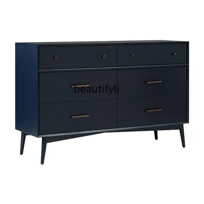 

Nordic Modern Simple and Light Luxury Living Room Complete Solid Wood Locker Chest of Six Drawers Storage Cabinet