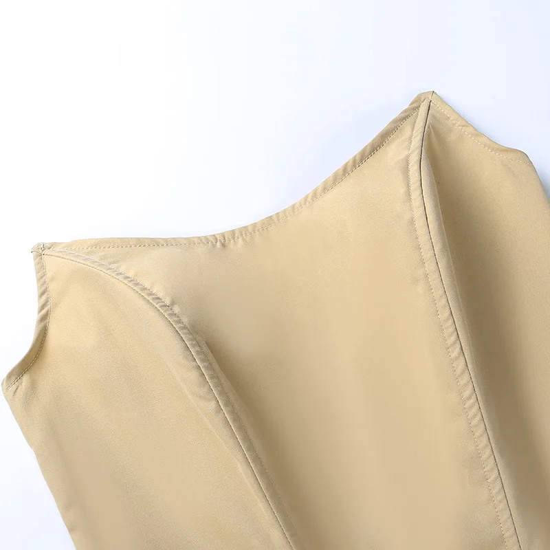 Conjunto de 2 piezas de camiseta sin mangas ajustada con espalda descubierta y falda acampanada con volantes fruncidos para mujer, moda de verano sexy 2025