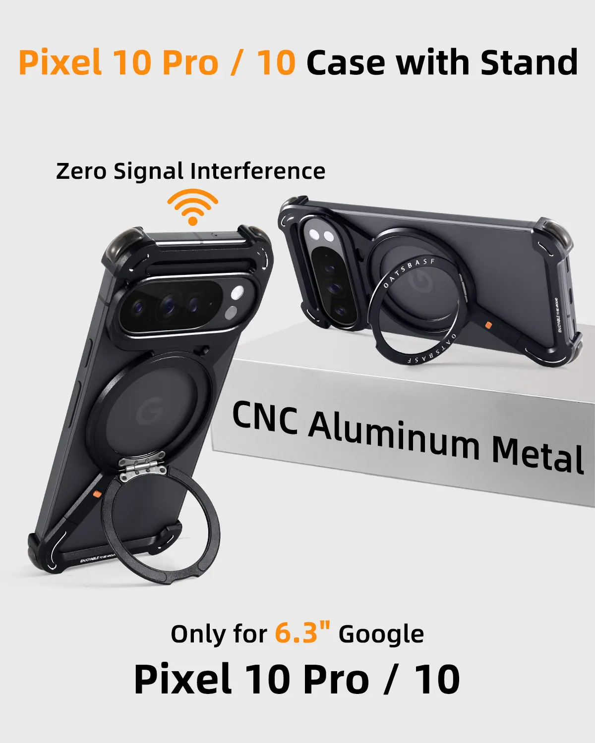 Eary Metal Magnetic Case for Google Pixel 10 Pro XL for Magsafe 360°Rotation Stand Frameless Drop Protector Aluminum Phone Cover