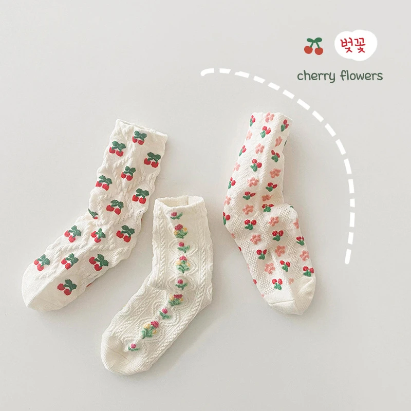 

3 Pairs/lot Children's Socks Korean Fashion Plaid Autumn Winter Baby Girls Sports Cotton Socks Kids Girls Princess Socks