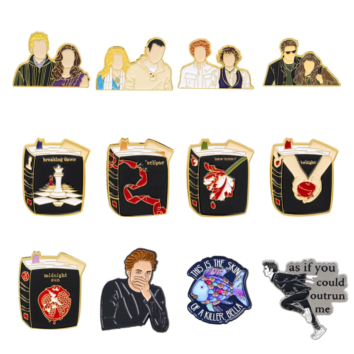 Heiße Filme Emaillierte Broschen Dämmerung Pins Rucksack Revers Abzeichen Mode Schmuck Zubehör Festival Souvenir Geschenke Für Frauen