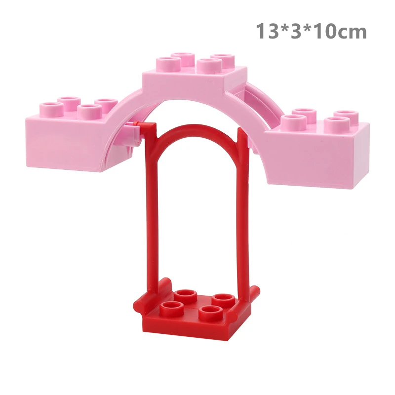 Big Building Blocks Compatible Slide Swing Seesaw Park Playground Series Large Bricks Children Educational Creative Toy Kid Gift stacking blocks Blocks