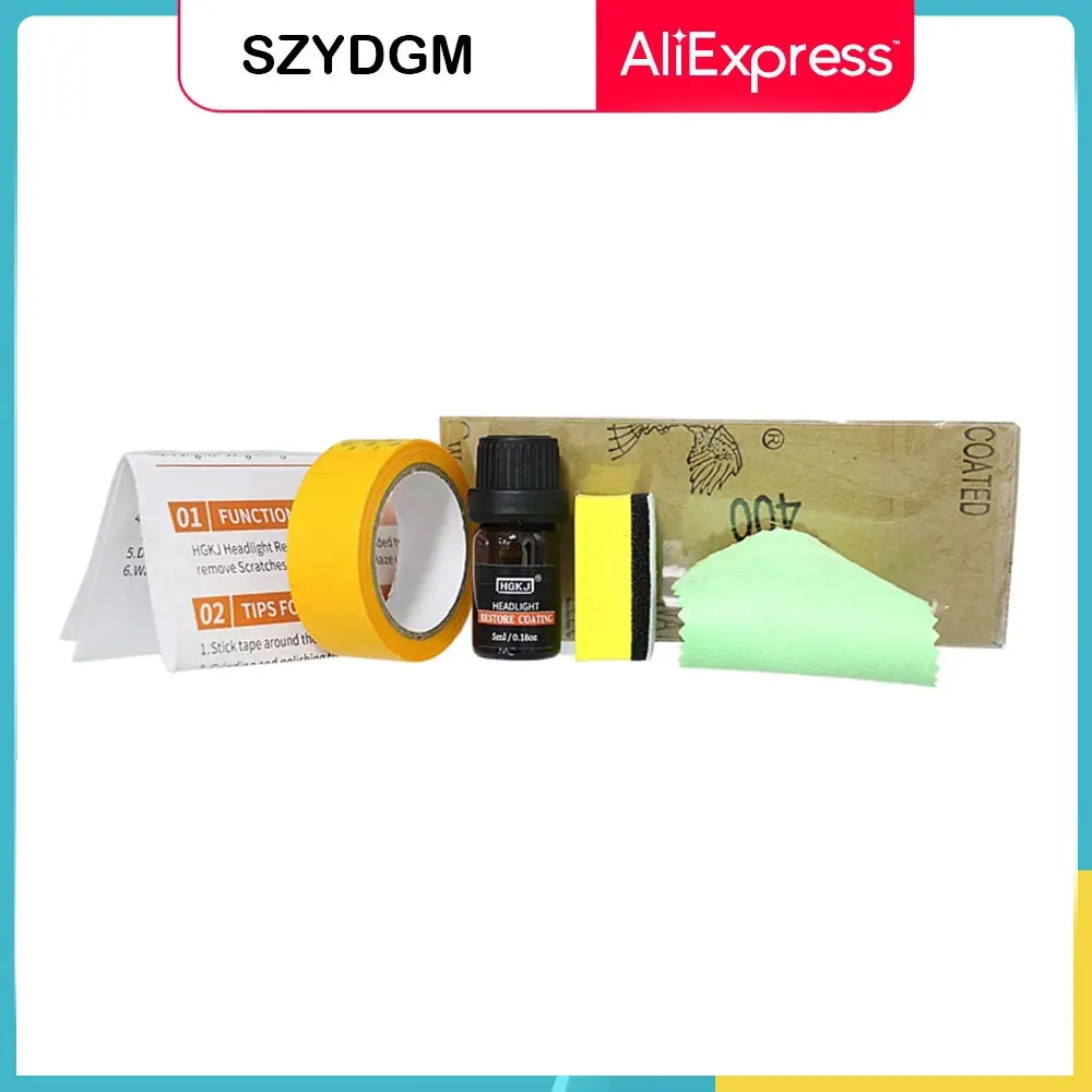 

HGKJ DIY Headlight Restoration Polishing Kits Headlamp Clean Paste Systems Car Care Wash Head Lamps Brightener Refurbish Repair