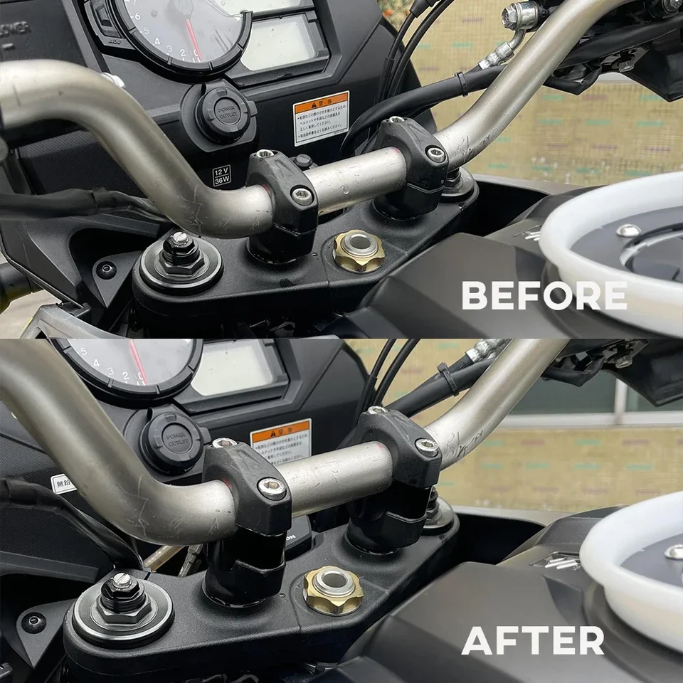 Kit Guidon Rehaussé Pour BMW R1200GS/1250GS - Aluminium CNC Argent, Rehausse 32 Mm, Recule 25 Mm
