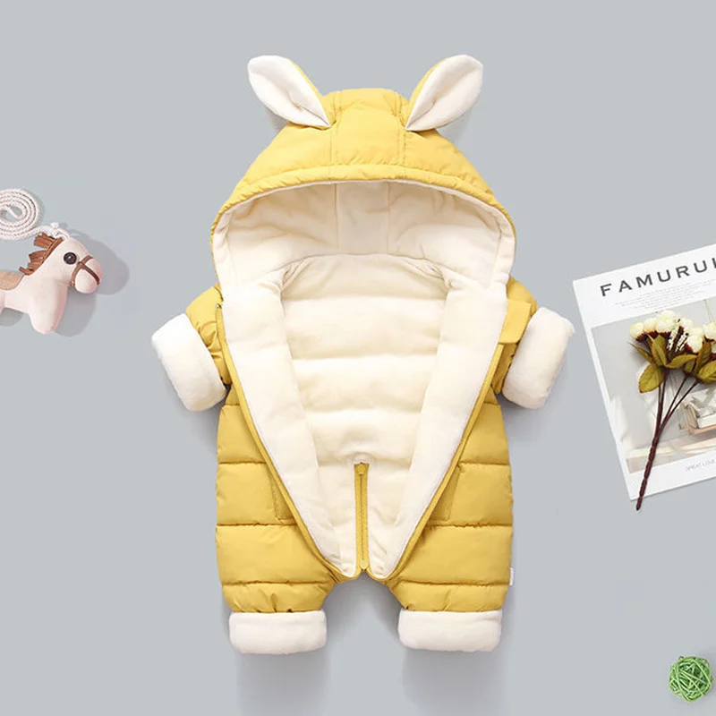 Autumn Baby Boy Winter clothing Overall for Children Infant Thicken kid Clothes Hooded mantle coat Girl snowsuit Jumpsuit Romper 1
