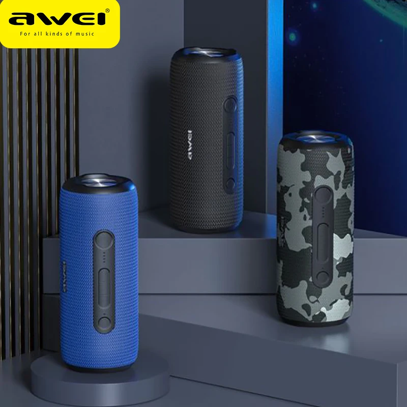 Awei-Haut-parleur extérieur Bluetooth 5.0, boîte de son portable, super puissance, son surround stéréo 3D, haut-parleurs d'interconnexion, Y669