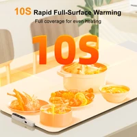 Chauffe-plat électrique pliable, plateau chauffant à chauffage rapide, maintien au chaud des aliments, plaque chauffante portable, 6 réglages de température 3