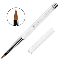 1Pc 3D Acrylic Nail Brush White Design Liquid Powder Carving Extension Building Pen Manicure Nail Tip Flower Drawing Tools 1