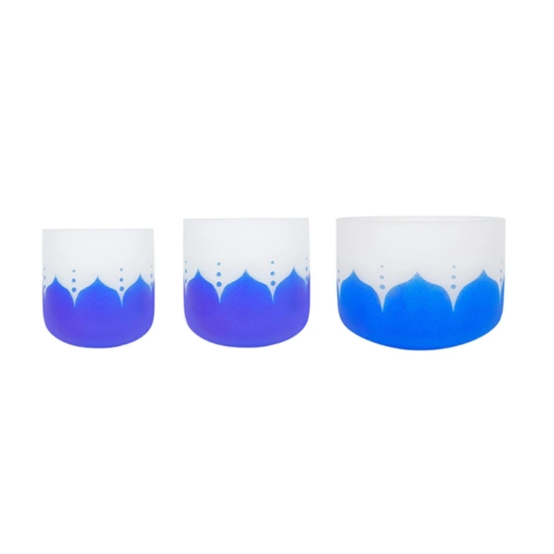 

6/7/8 Inch Crystal Singing Bowls Lotus Pattern Design Quartz Music Bowl Sound Therapy Percussions Instrument with Hammer