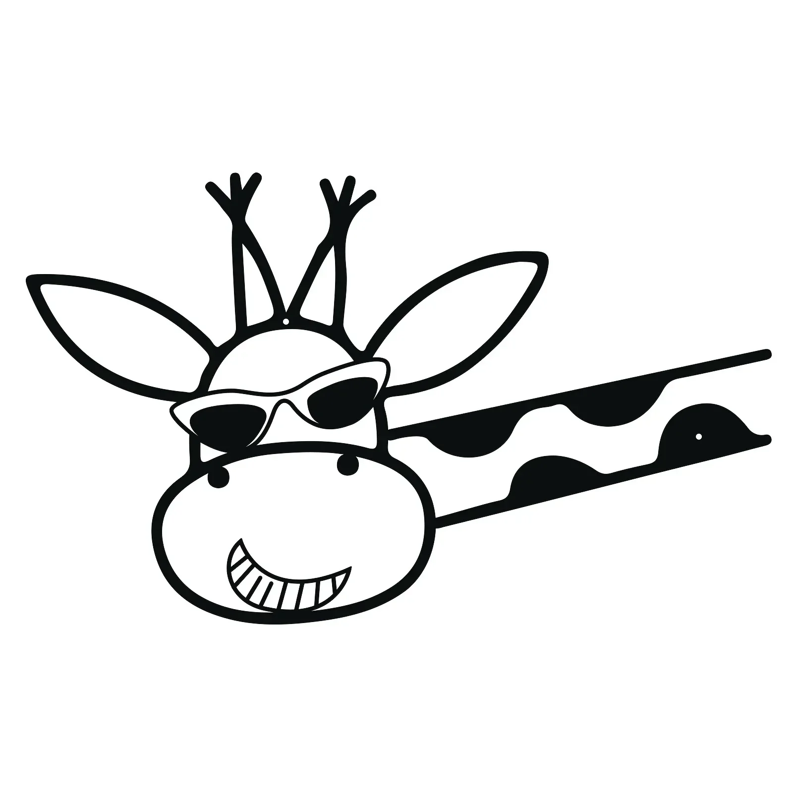 

HELLOYOUNG Giraffe Black Metal Art Wall Hanging Decoration Minimalist Line Drawing Hanging Art Wall Sculpture Kitchen Bathroom H