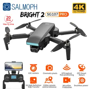 Dron Mini ZLL SG107 +2 Baterias Plegable Cámara 4K UltraHD Indoor RC, APP,  Control Remoto Modo sin cabeza 360°