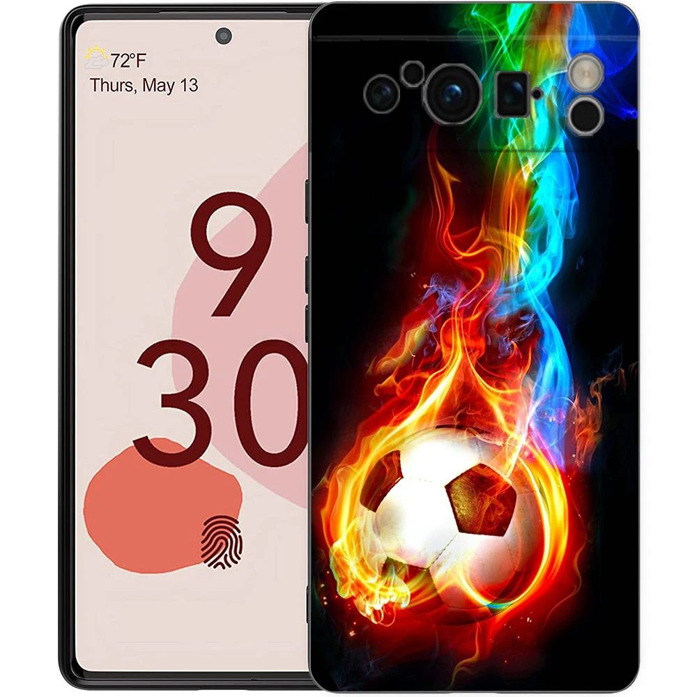 Soccer Ball Passion Shockproof Silicone Phone Case - Black Cover s