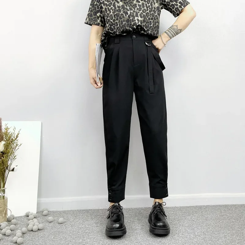 Fashion Women Black Harem Pants Korea Mid-waist Punk Pants 2024 Woman Vintage Solid Colors Trousers Spring Fall Body New Clothes 18 colors face body paint kit 6 normal paints