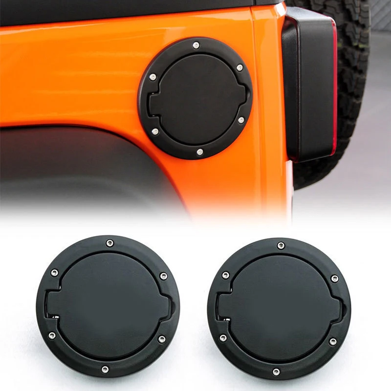 

Black Aluminum Alloy Fuel Tank Cap 2/4Door Car Gas Tank Cover Fuel Door Lid Auto Accessories For Jeep Wrangler JK JKU 2007-2018