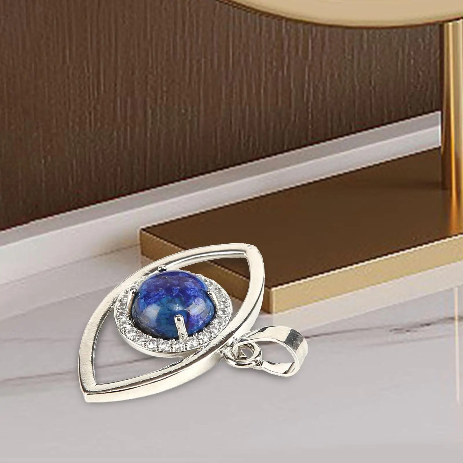 Eye of Horus Necklace Pendant Blue Gem Protection Amulet Jewelry for Egyptian Style Lovers