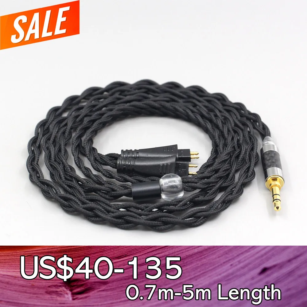 

LN007445 Pure 99% Silver Inside Headphone Nylon Cable For FOSTEX TH900 MKII MK2 TH-909 TR-X00 TH-600 Earphone headset