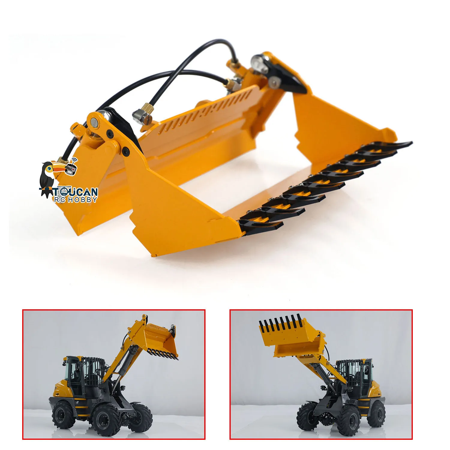 LESU Metal Bucket Fork Gripper for 1/14 Scale RC Hydraulic Loader Model AOUE MCL8 AT1050 Radio Control Car Spare Parts THZH1923 3