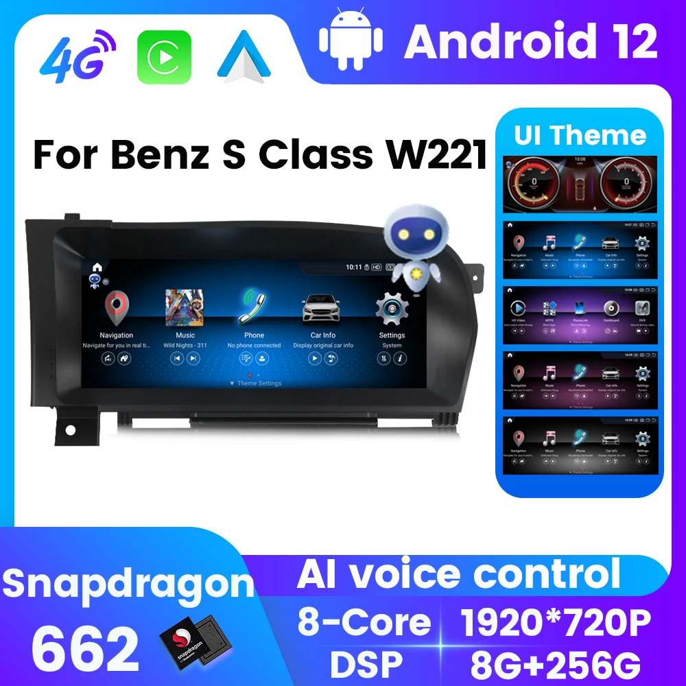 

8G+256G Android 12 AI voice Car GPS Multimedia For Mercedes Benz W221 S250 S280 S320 S350 S400 S500 S600 s63 SG5 AMG 2006-2013
